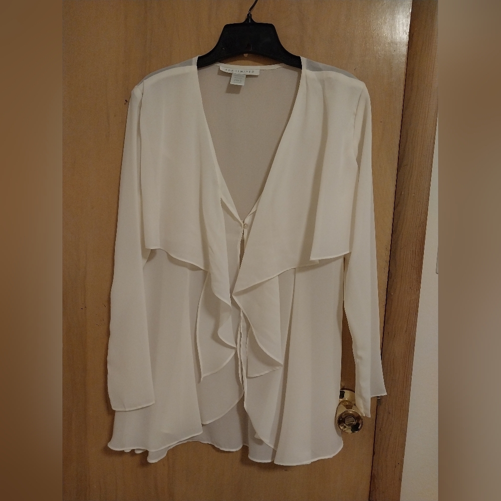 Vintage The Limited off-white semi-sheer poet's blouse